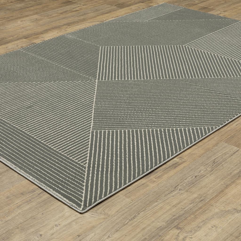 Oriental Weavers Raylan RAY08 Grey Rectangle Indoor Area Rug Geometric Pattern-
