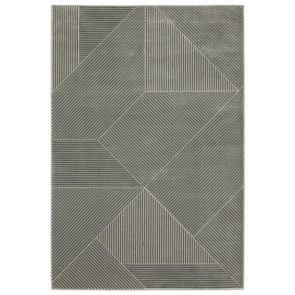 Oriental Weavers Raylan RAY08 Grey Rectangle Indoor Area Rug Geometric Pattern-