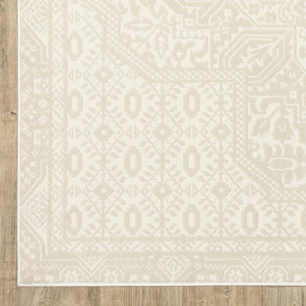 Oriental Weavers Raylan RAY09 Ivory Rectangle Indoor Area Rug Medallion Pattern-