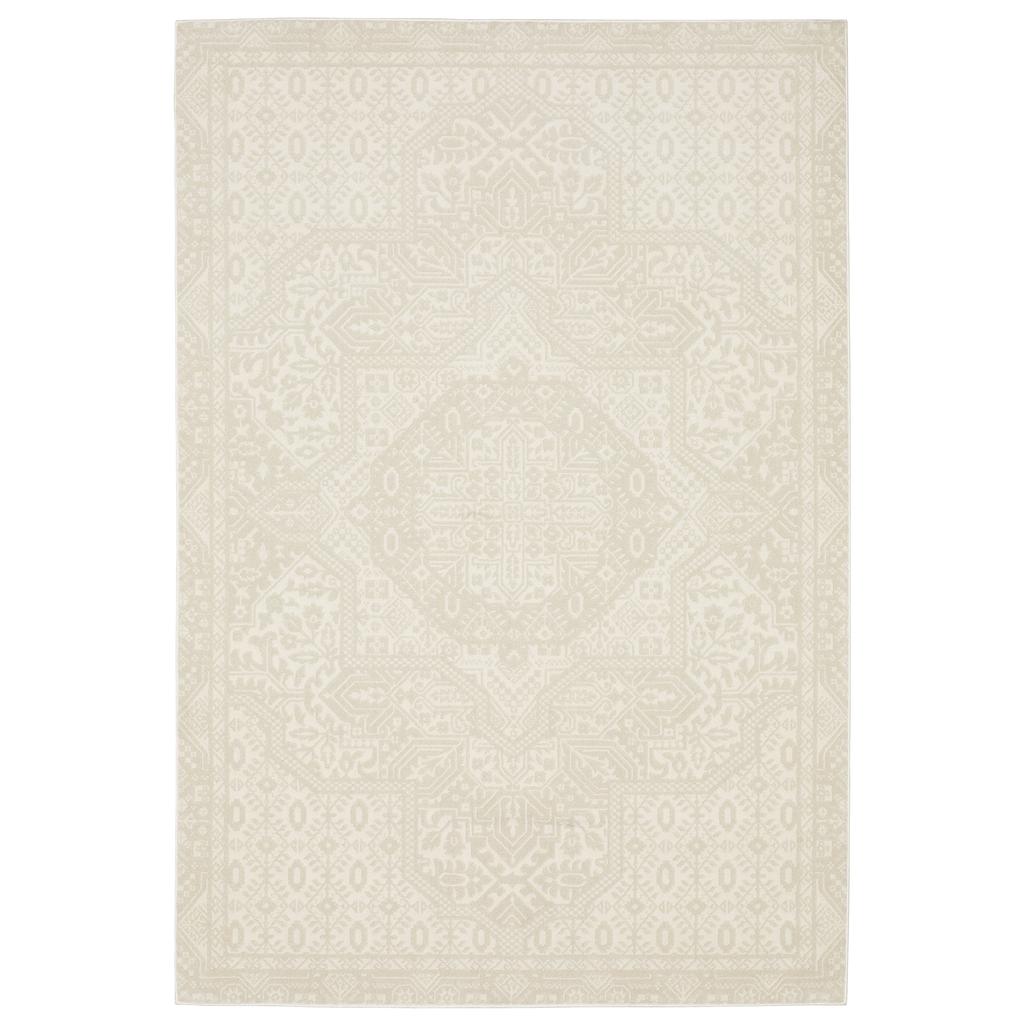 Oriental Weavers Raylan RAY09 Ivory Rectangle Indoor Area Rug Medallion Pattern-