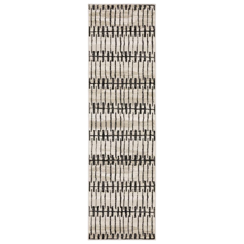 Oriental Weavers Raylan RAY11 Ivory Rectangle Indoor Runner Geometric Pattern-