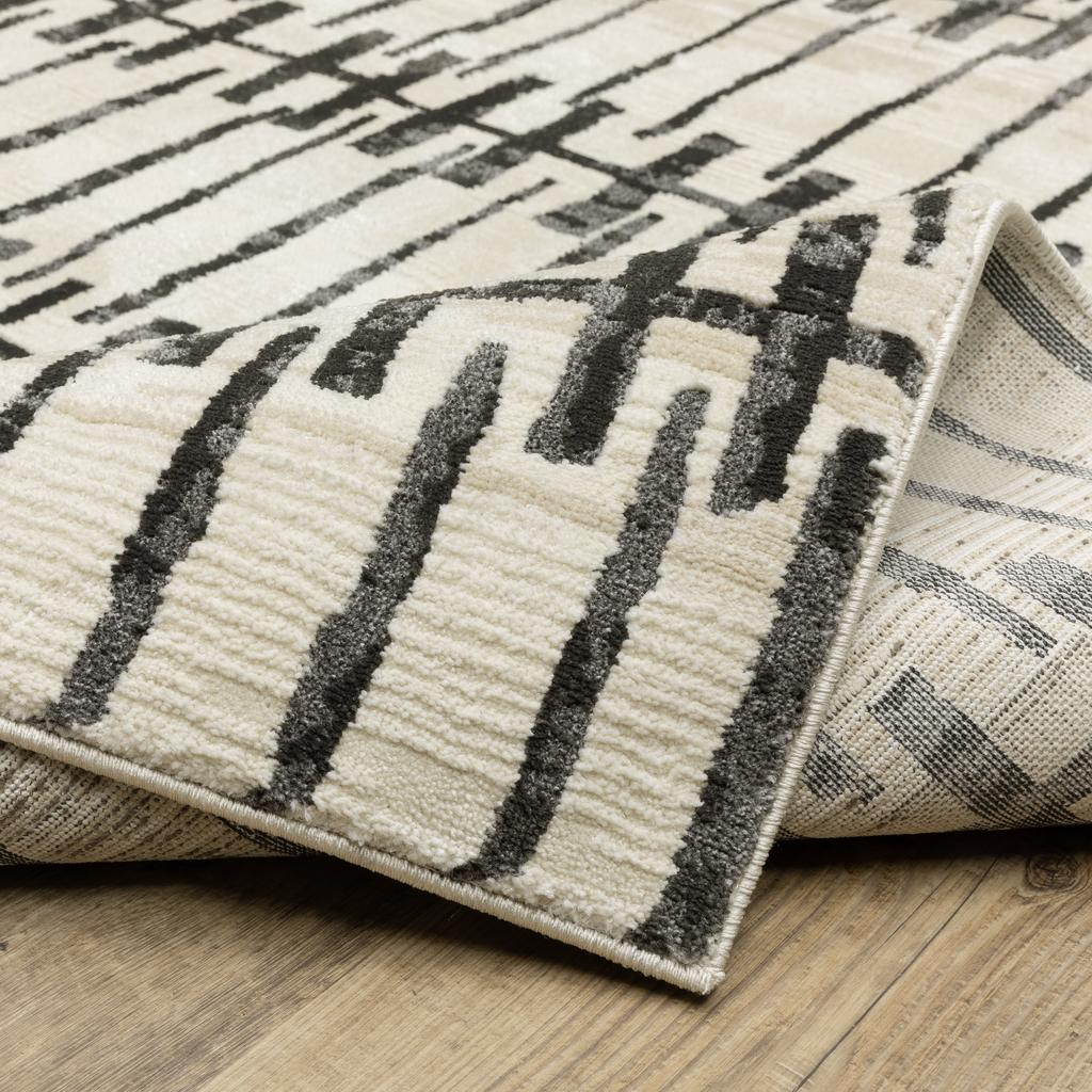 Oriental Weavers Raylan RAY11 Ivory Rectangle Indoor Area Rug Geometric Pattern-