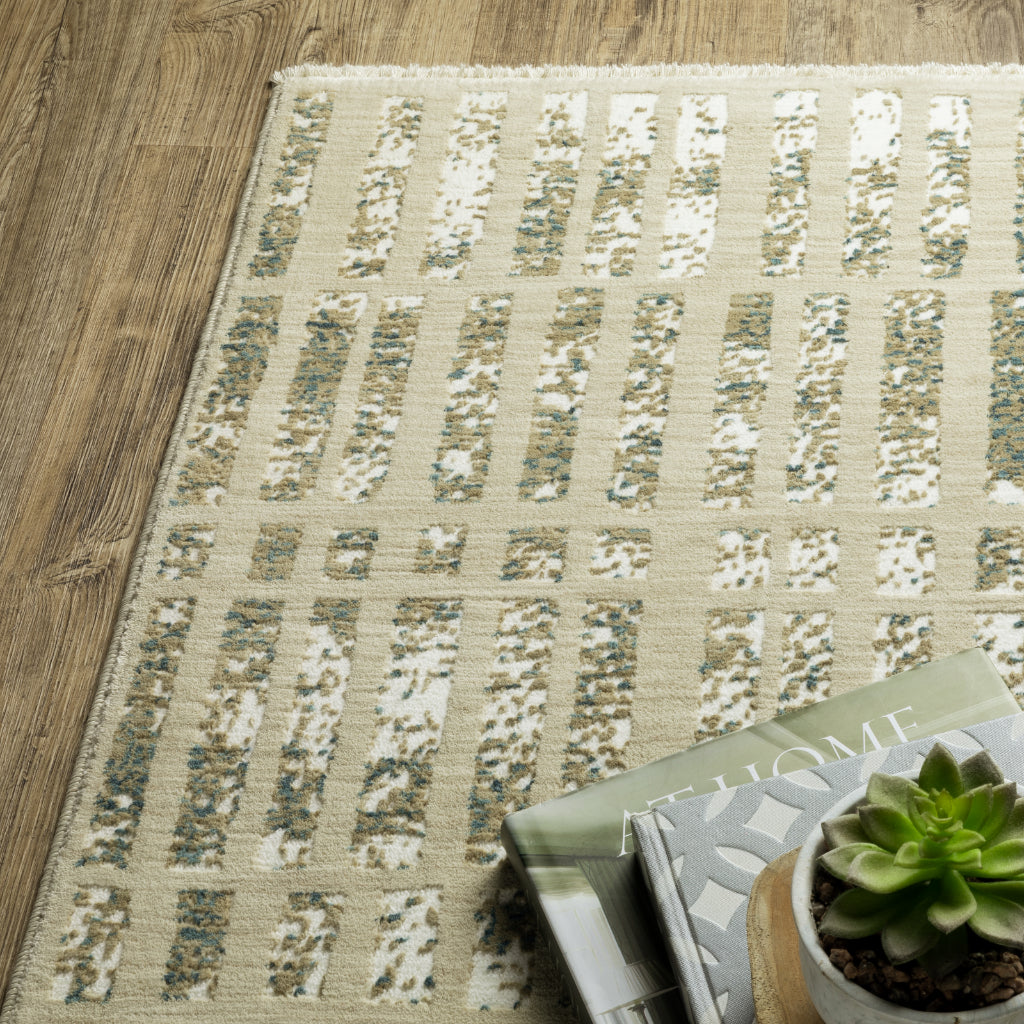 Oriental Weavers Reed RE12W Multicolor Rectangle Indoor Area Rug - Super Soft Stain Resistant Low Pile Rug with Geometric Design