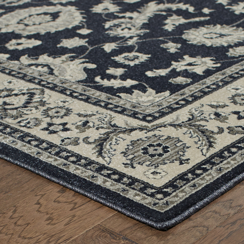 Oriental Weavers Richmond 117H3 Charcoal Rectangle Indoor Runner - Durable &amp; Stain Resistant Low Pile Rug with Oriental Design