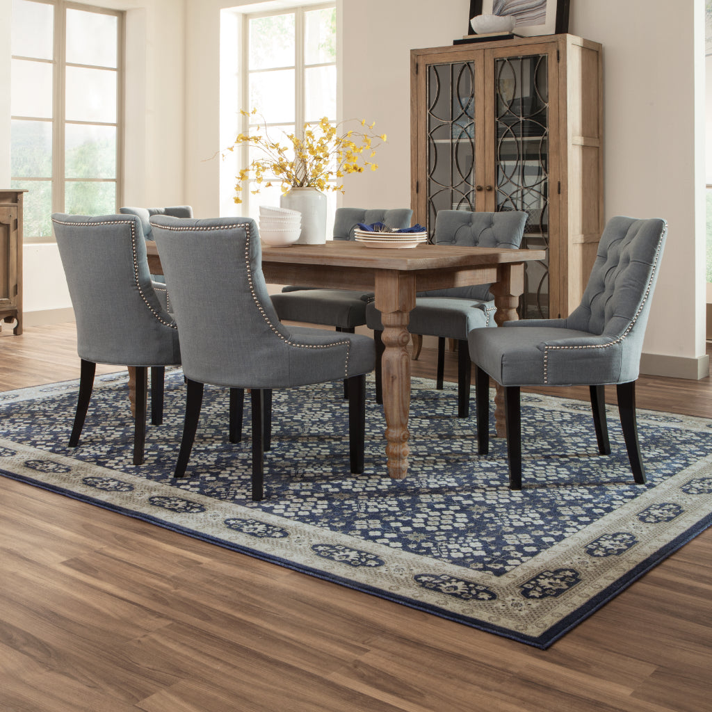 Oriental Weavers Richmond 119B3 Navy Rectangle Indoor Area Rug - Durable &amp; Stain Resistant Low Pile Rug with Oriental Design