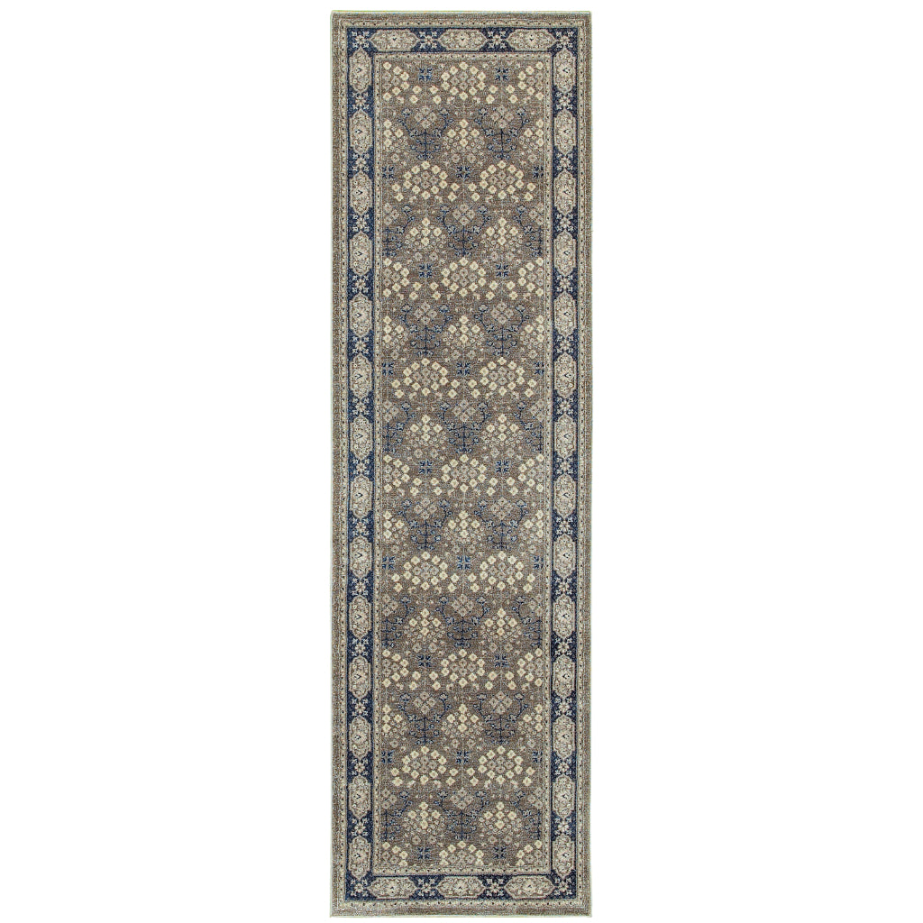 Oriental Weavers Richmond 119U3 Gray Rectangle Indoor Runner - Durable &amp; Stain Resistant Low Pile Rug with Oriental Design