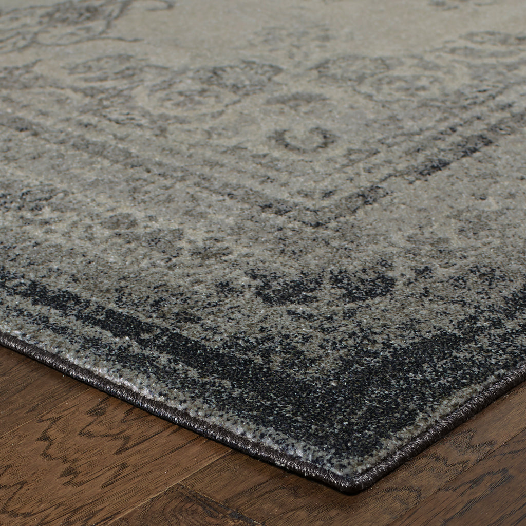 Oriental Weavers Richmond 1333Y Gray Rectangle Indoor Runner - Durable &amp; Stain Resistant Low Pile Rug with Medallion Design