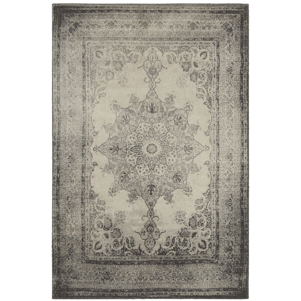 Oriental Weavers Richmond 1333Y Gray Rectangle Indoor Area Rug - Durable &amp; Stain Resistant Low Pile Rug with Medallion Design