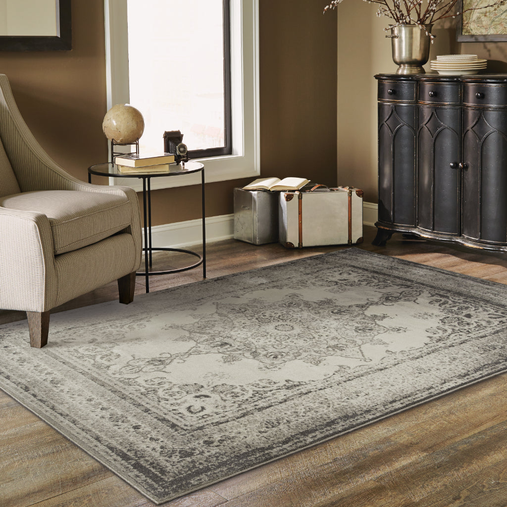 Oriental Weavers Richmond 1333Y Gray Rectangle Indoor Area Rug - Durable &amp; Stain Resistant Low Pile Rug with Medallion Design