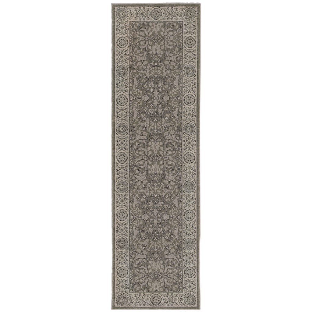 Oriental Weavers Richmond 001E3 Gray Rectangle Indoor Runner - Durable &amp; Stain Resistant Low Pile Rug with Oriental Design