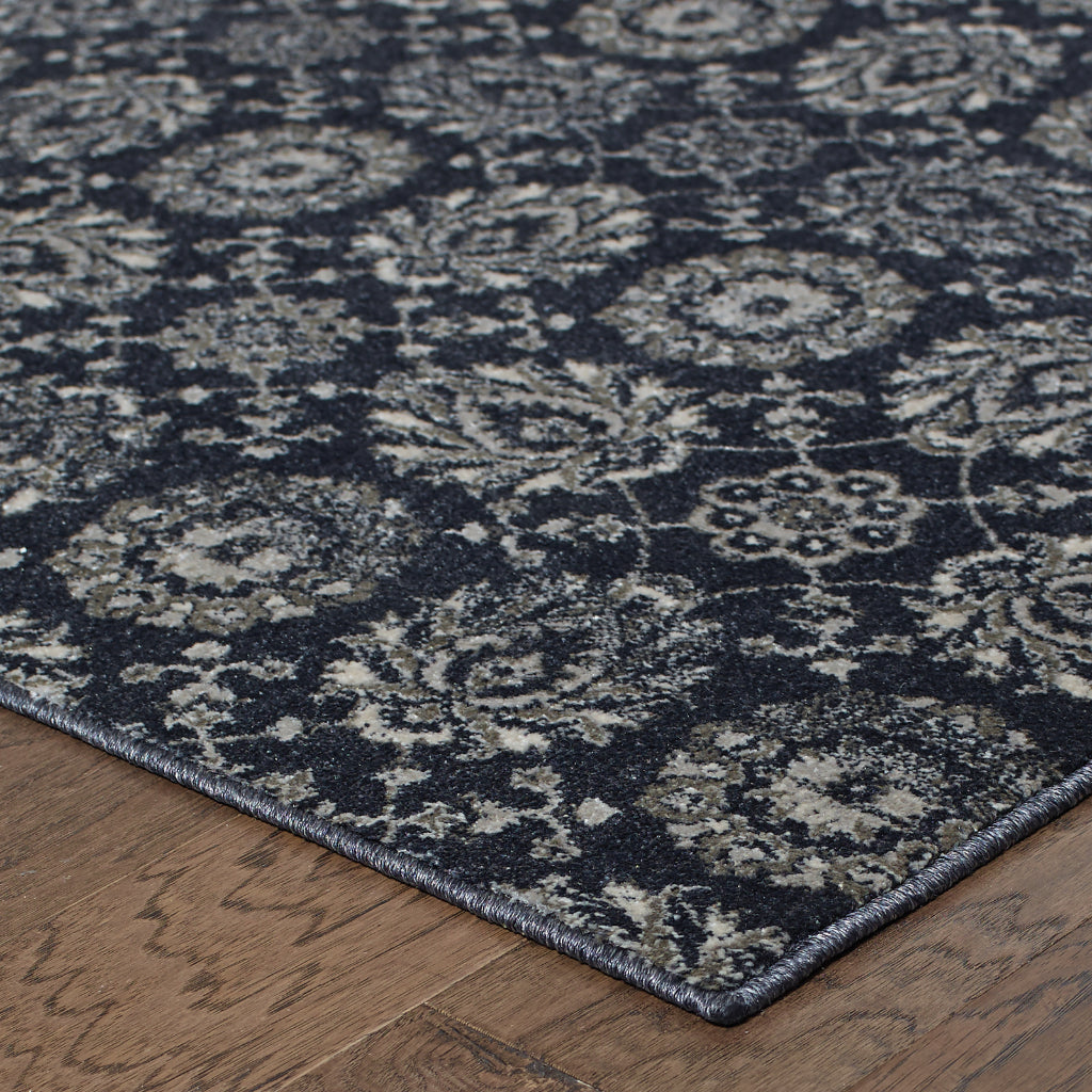 Oriental Weavers Richmond 214H3 Navy Rectangle Indoor Area Rug - Durable &amp; Stain Resistant Low Pile Rug with Floral Design