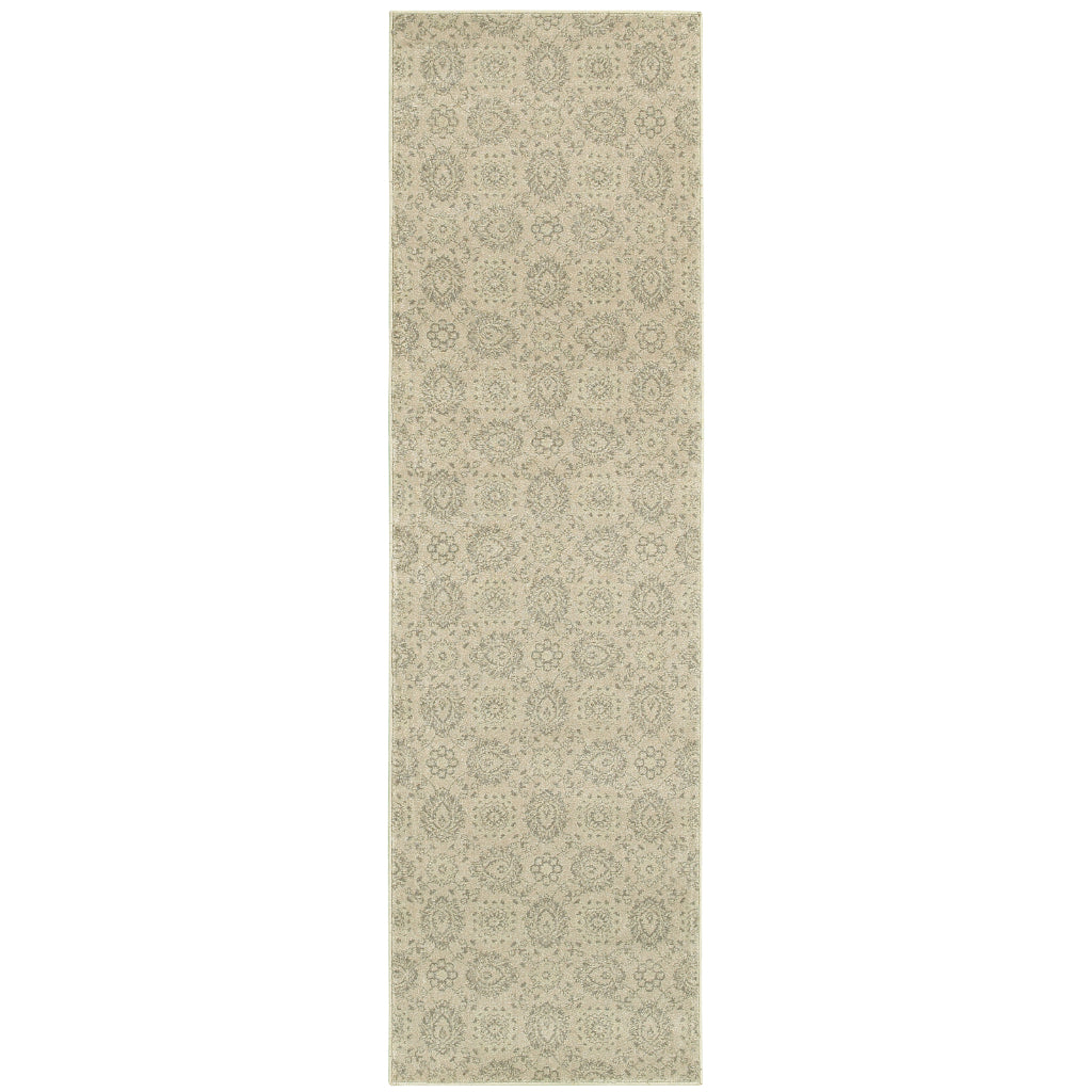 Oriental Weavers Richmond 214Z3 Beige Rectangle Indoor Runner - Durable &amp; Stain Resistant Low Pile Rug with Floral Design