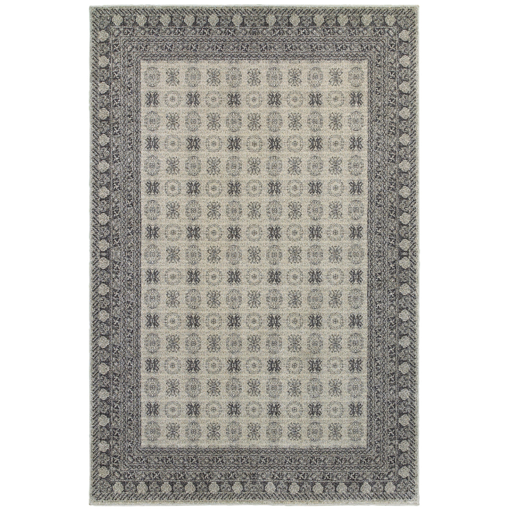 Oriental Weavers Richmond 4440S Gray Rectangle Indoor Area Rug - Durable &amp; Stain Resistant Low Pile Rug with Oriental Design