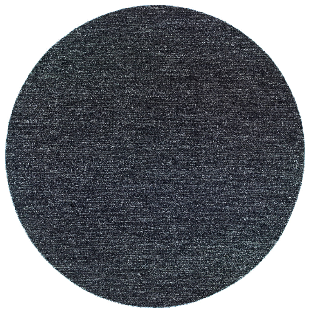Oriental Weavers Richmond 526B3 Navy Round Indoor Area Rug - Durable &amp; Stain Resistant Low Pile Dining Room Rug with Striped Design