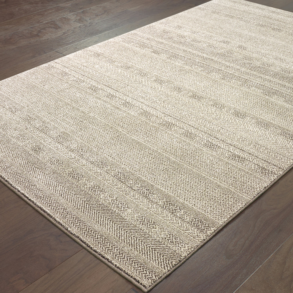 Oriental Weavers Richmond 801H3 Brown Rectangle Indoor Area Rug - Durable &amp; Stain Resistant Low Pile Rug with Striped Design