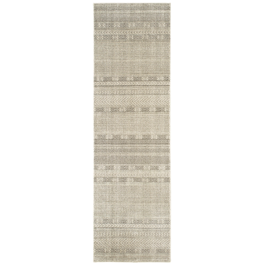 Oriental Weavers Richmond 801H3 Brown Rectangle Indoor Runner - Durable &amp; Stain Resistant Low Pile Rug with Striped Design