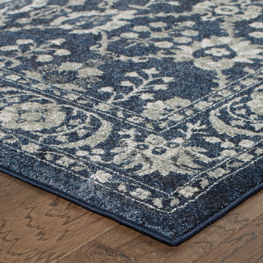 Oriental Weavers Richmond 8020K Navy Rectangle Indoor Runner - Durable &amp; Stain Resistant Low Pile Rug with Oriental Design