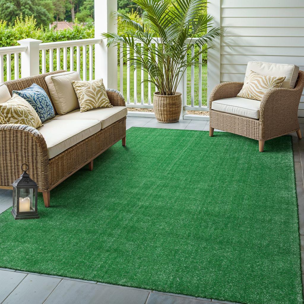 Oriental Weavers Sarasota SA001 Green Rectangle Indoor/Outdoor Area Rug Artifical Turf Pattern-