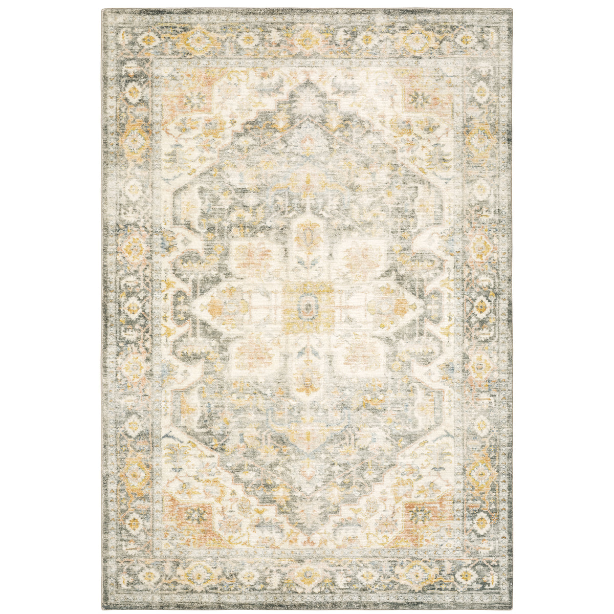 Oriental Weavers Savoy 28103 Multicolor Rectangle Indoor Area Rug - Elegant Stain Resistant Low Pile Rug with Medallion Design