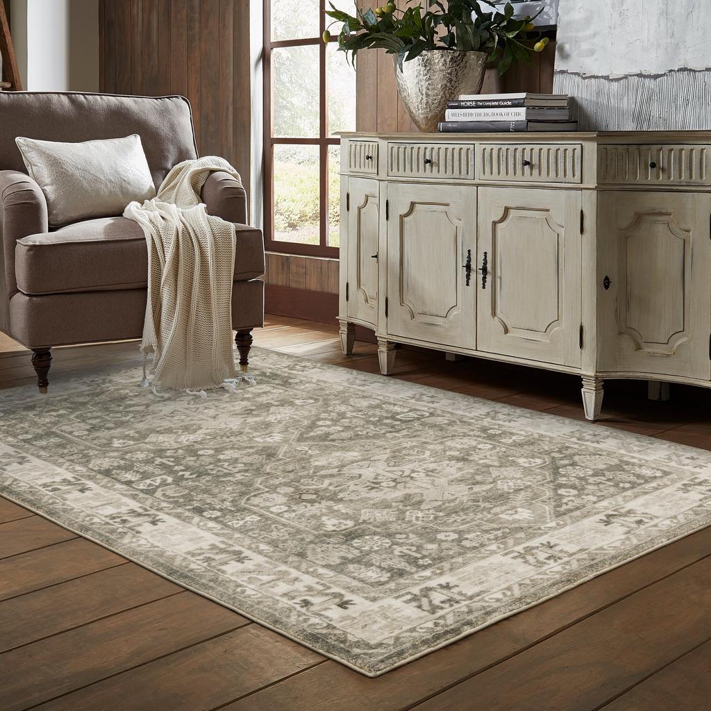 Oriental Weavers Savoy 28105 Multicolor Rectangle Indoor Area Rug - Elegant Stain Resistant Low Pile Rug with Medallion Design-
