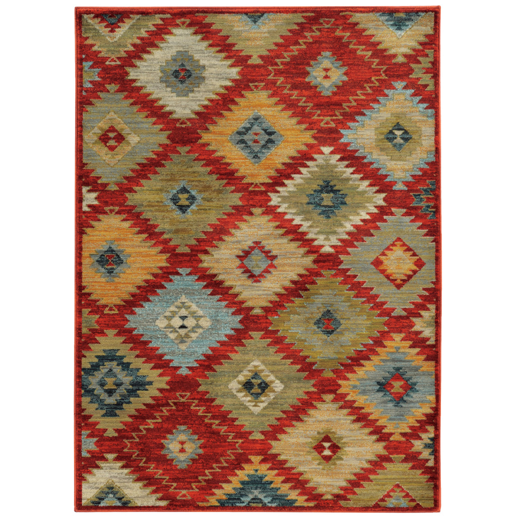 Oriental Weavers Sedona 5936D Multicolor Rectangle Indoor Area Rug - Durable & Stain Resistant Low Pile Rug-