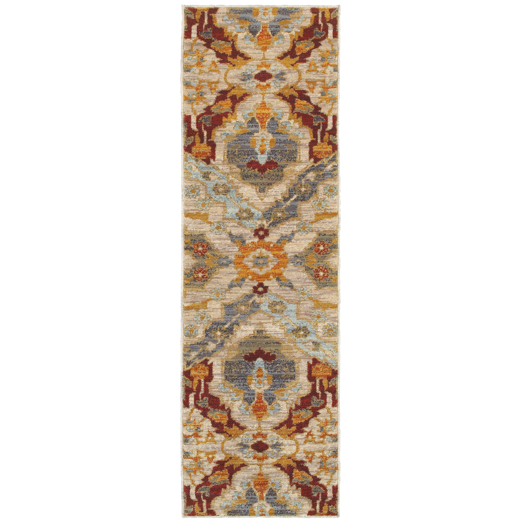 Oriental Weavers Sedona 6357A Multicolor Rectangle Indoor Runner - Durable &amp; Stain Resistant Low Pile Rug