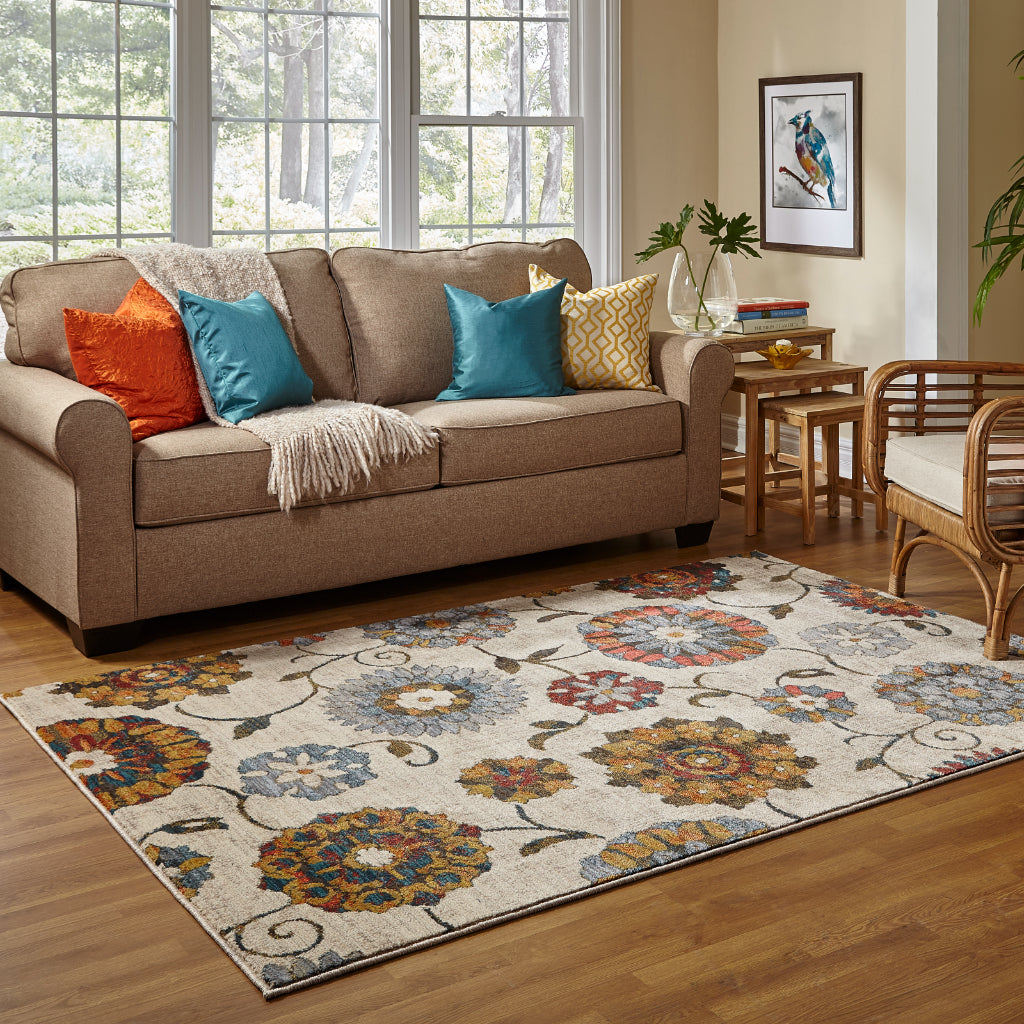 Oriental Weavers Sedona 6361A Multicolor Rectangle Indoor Area Rug - Durable &amp; Stain Resistant Low Pile Rug