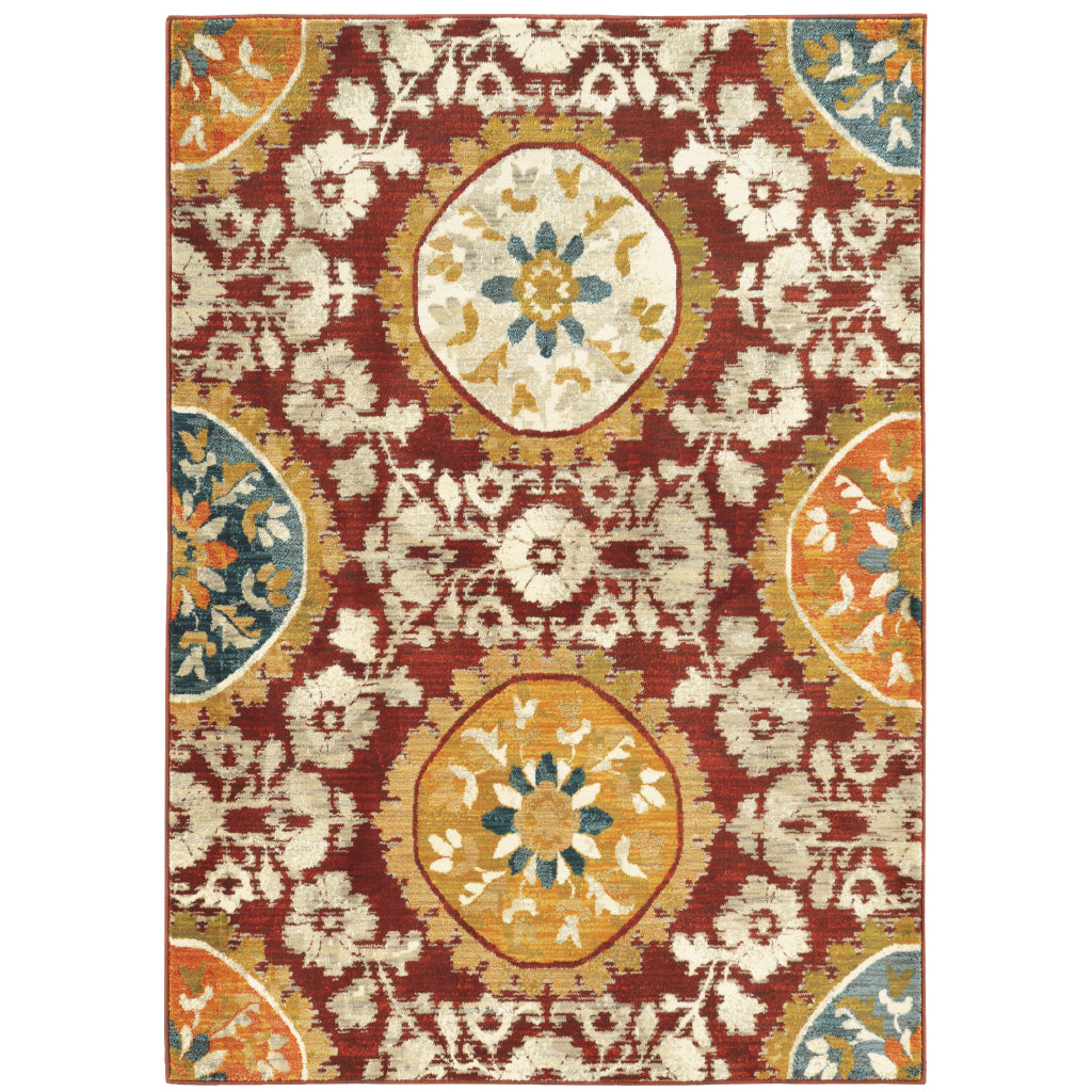 Oriental Weavers Sedona 6366A Multicolor Rectangle Indoor Area Rug - Durable &amp; Stain Resistant Low Pile Rug