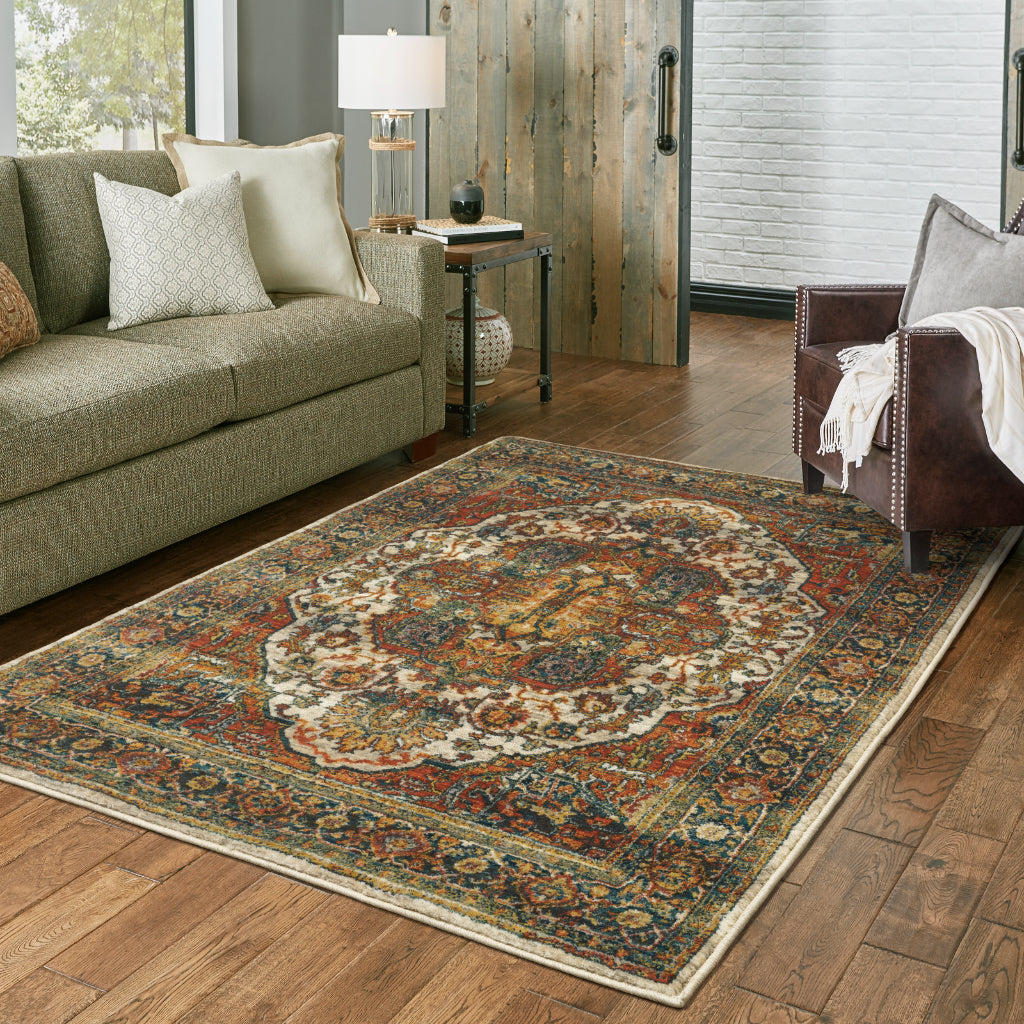 Oriental Weavers Sedona 6382B Multicolor Rectangle Indoor Area Rug - Durable &amp; Stain Resistant Low Pile Rug