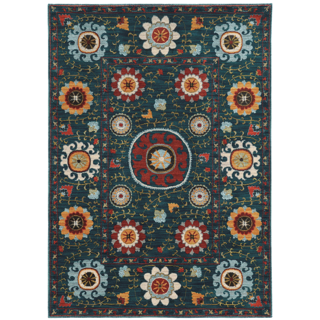 Oriental Weavers Sedona 6408B Multicolor Rectangle Indoor Area Rug - Durable &amp; Stain Resistant Low Pile Rug