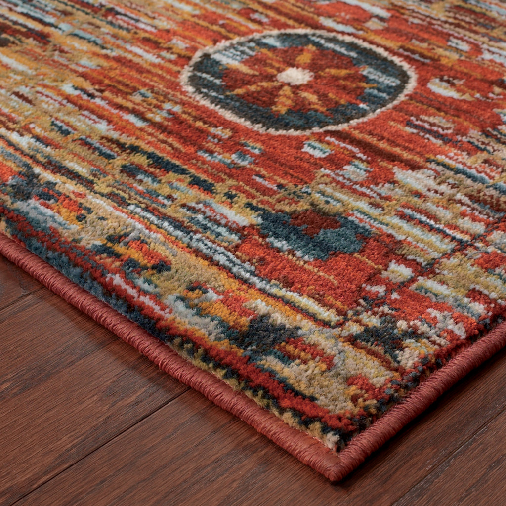 Oriental Weavers Sedona 6408K Red Rectangle Indoor Area Rug - Durable &amp; Stain Resistant Low Pile Rug