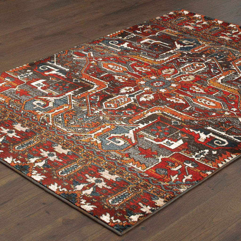 Oriental Weavers Sedona 9575A Red Rectangle Indoor Area Rug - Durable &amp; Stain Resistant Low Pile Rug