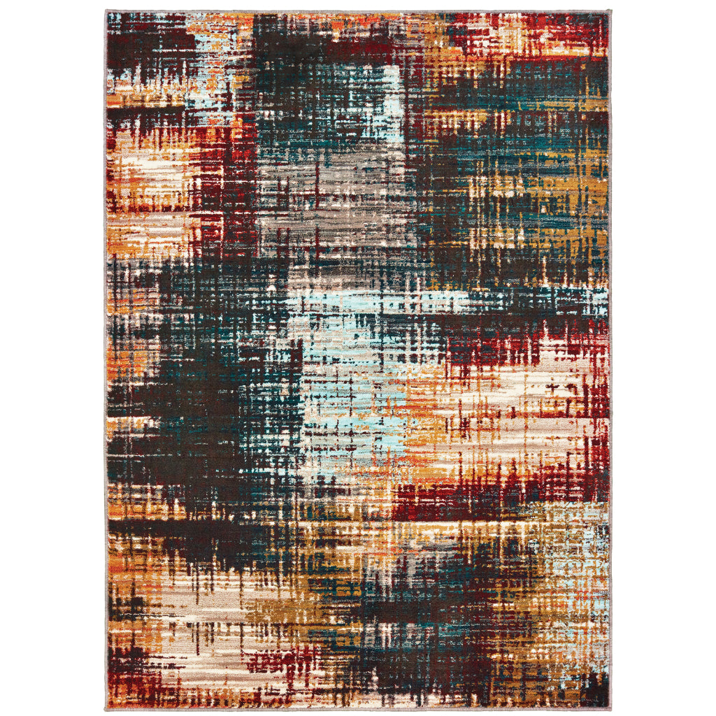Oriental Weavers Sedona 9584A Multicolor Rectangle Indoor Area Rug - Durable &amp; Stain Resistant Low Pile Rug