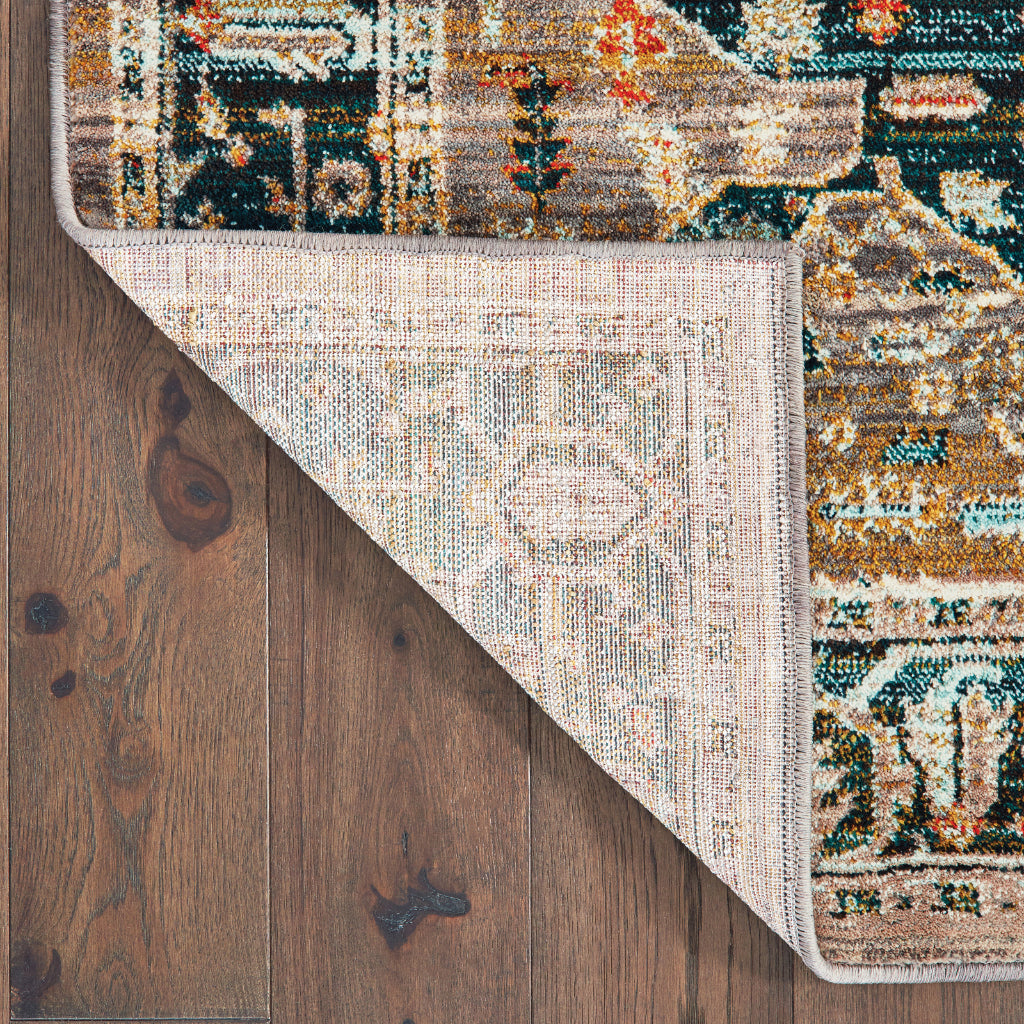 Oriental Weavers Sedona 9592B Blue/Gold Rectangle Indoor Runner - Durable &amp; Stain Resistant Machine Made Entryway &amp; Hallway Runner