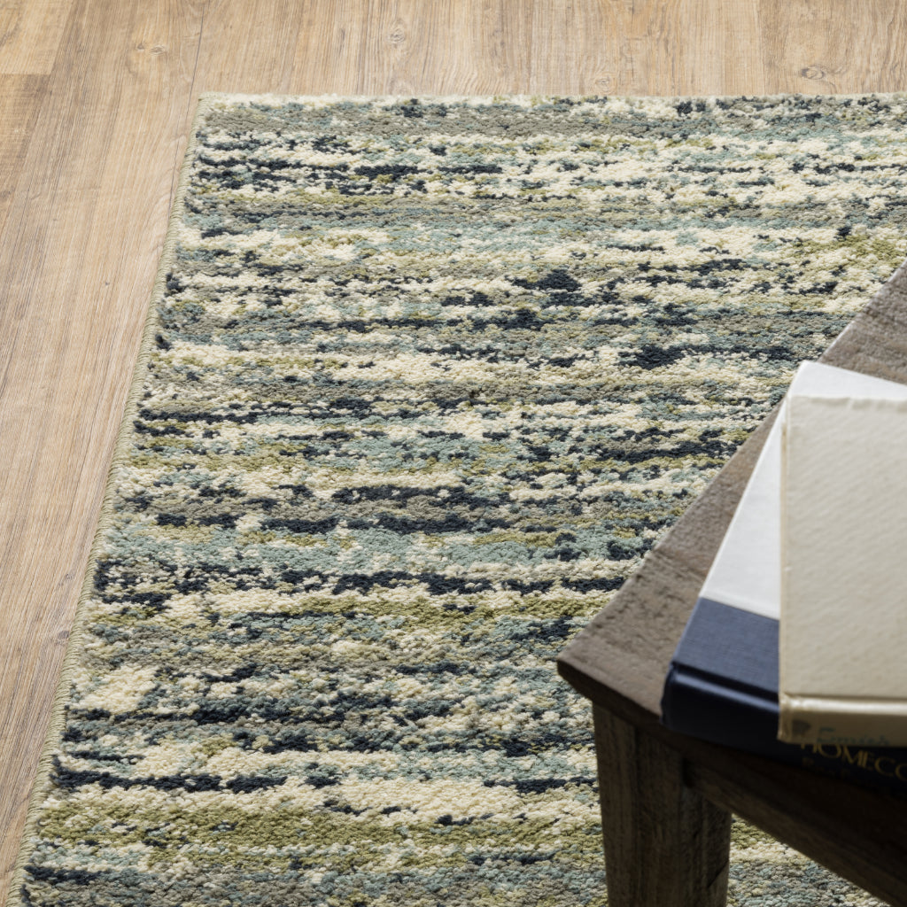 Oriental Weavers Seneca SE04A Multicolor Rectangle Indoor Runner - Contemporary Plush Pile Rug with Striped Design