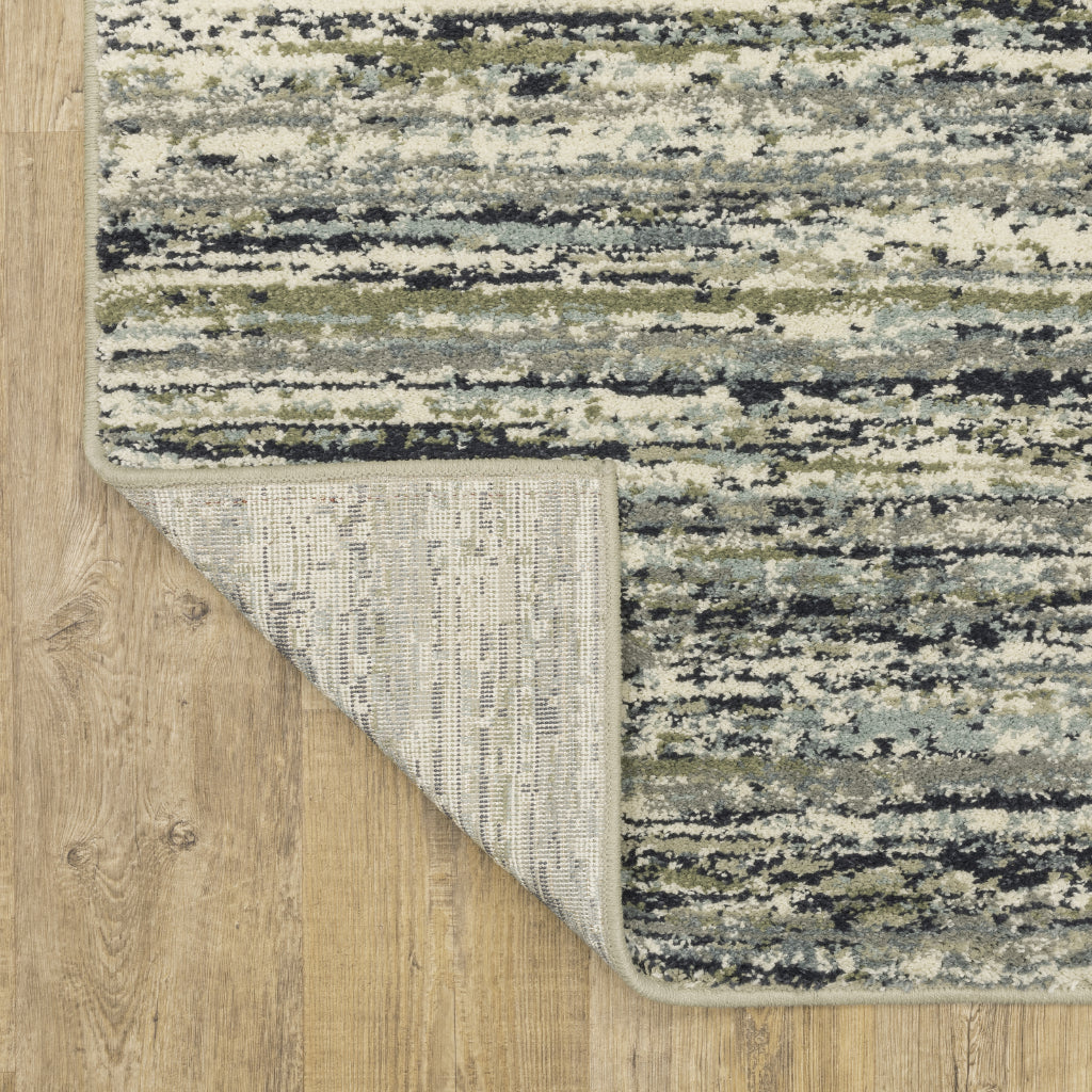 Oriental Weavers Seneca SE04A Multicolor Rectangle Indoor Runner - Contemporary Plush Pile Rug with Striped Design
