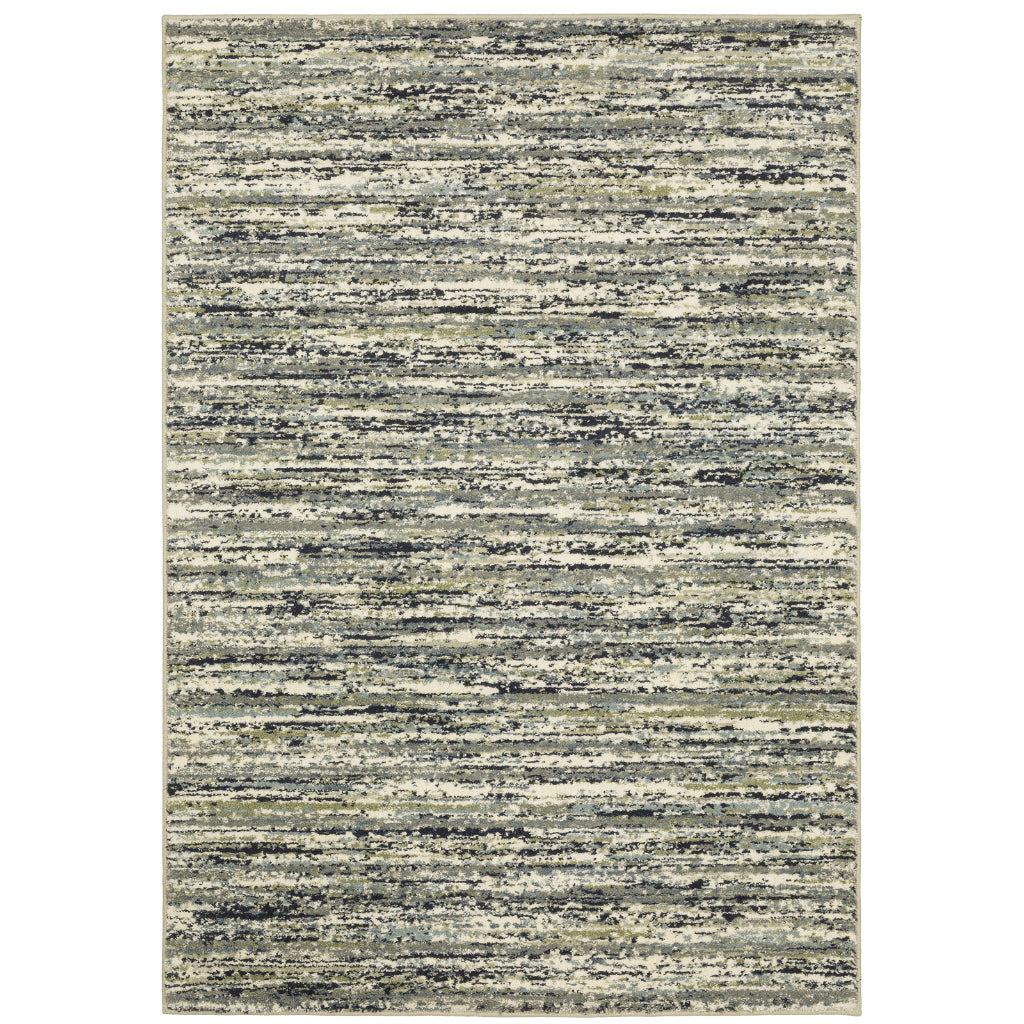 Oriental Weavers Seneca SE04A Multicolor Rectangle Indoor Area Rug - Contemporary Plush Pile Rug with Striped Design-
