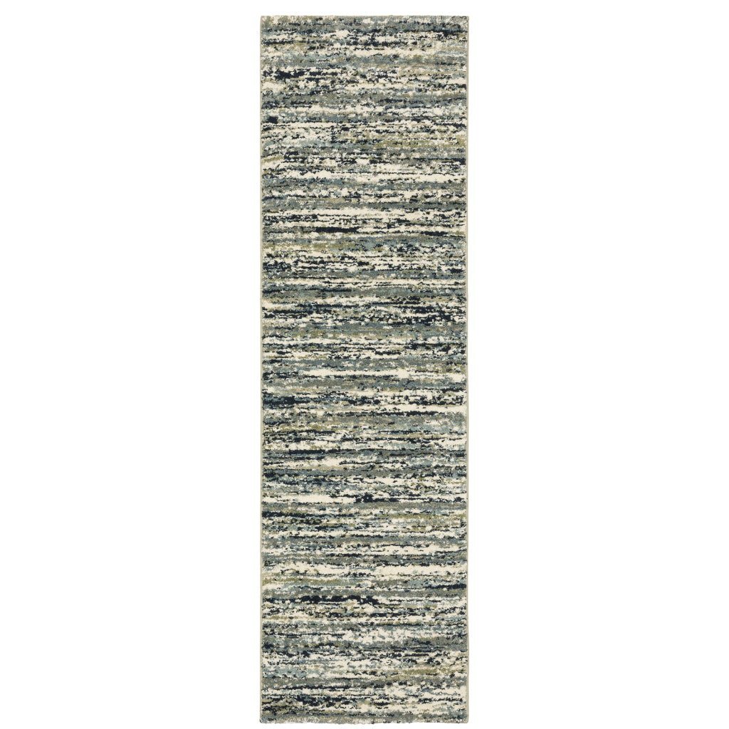 Oriental Weavers Seneca SE04A Multicolor Rectangle Indoor Runner - Contemporary Plush Pile Rug with Striped Design