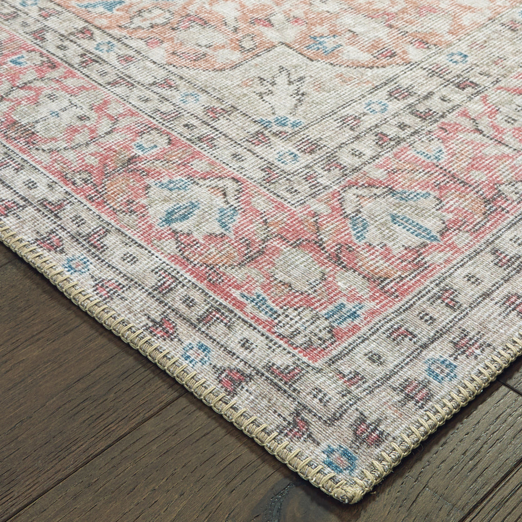 Oriental Weavers Sofia 85812 Ivory Rectangle Indoor Area Rug - Stain Resistant Low Pile Rug with Medallion Design