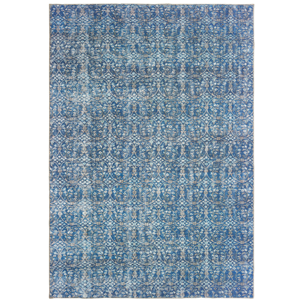 Oriental Weavers Sofia 85815 Blue Rectangle Indoor Area Rug - Stain Resistant Low Pile Rug with Floral Design