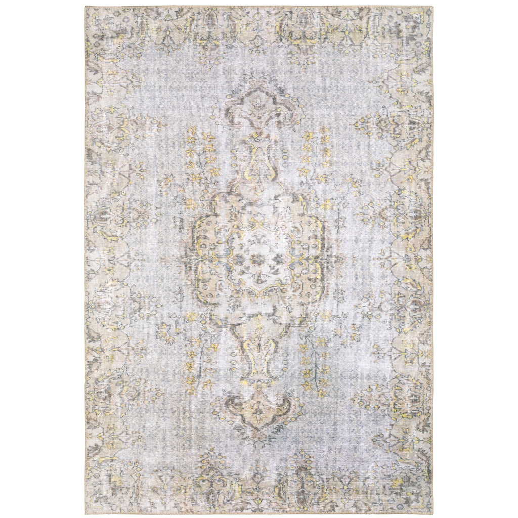 Oriental Weavers Sofia 85816 Gray Rectangle Indoor Area Rug - Stain Resistant Low Pile Rug with Medallion Design