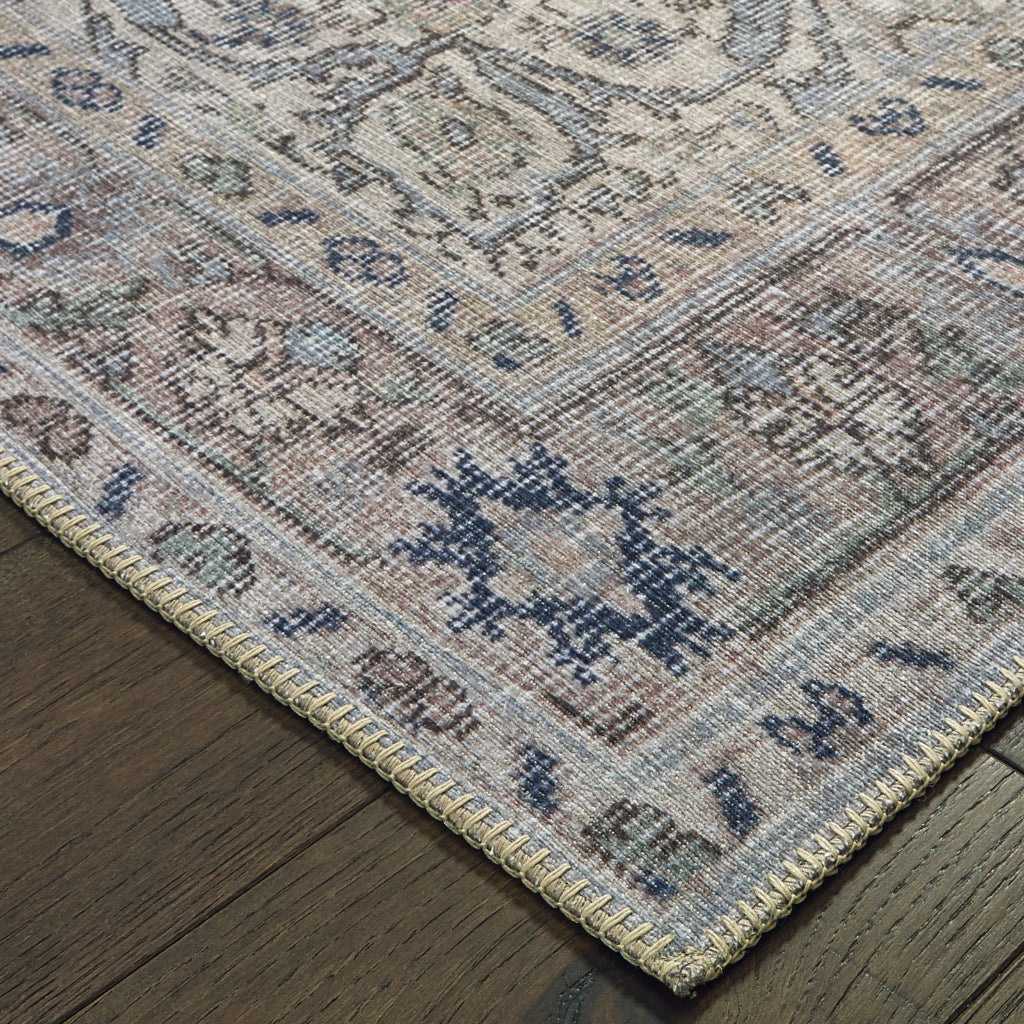 Oriental Weavers Sofia 85817 Blue Rectangle Indoor Area Rug - Stain Resistant Low Pile Rug with Medallion Design
