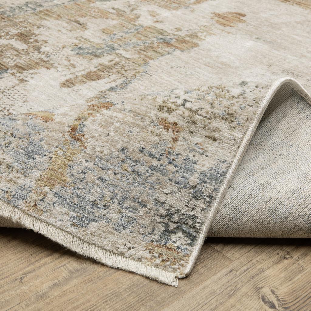 Oriental Weavers Soho SOH08 Beige Rectangle Indoor Area Rug Abstract Pattern-