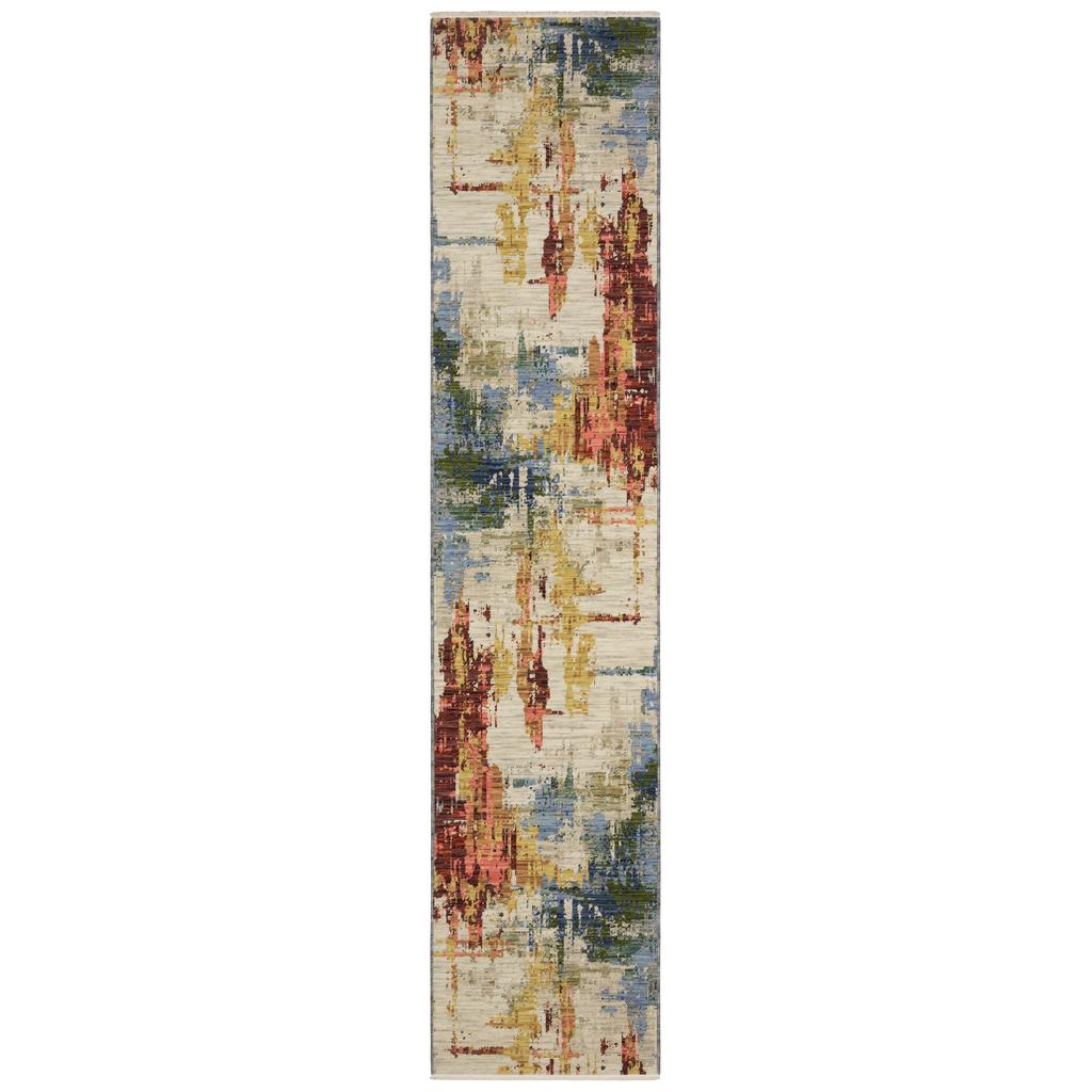 Oriental Weavers Soleri SOL01 Beige Rectangle Indoor Runner Abstract Pattern-