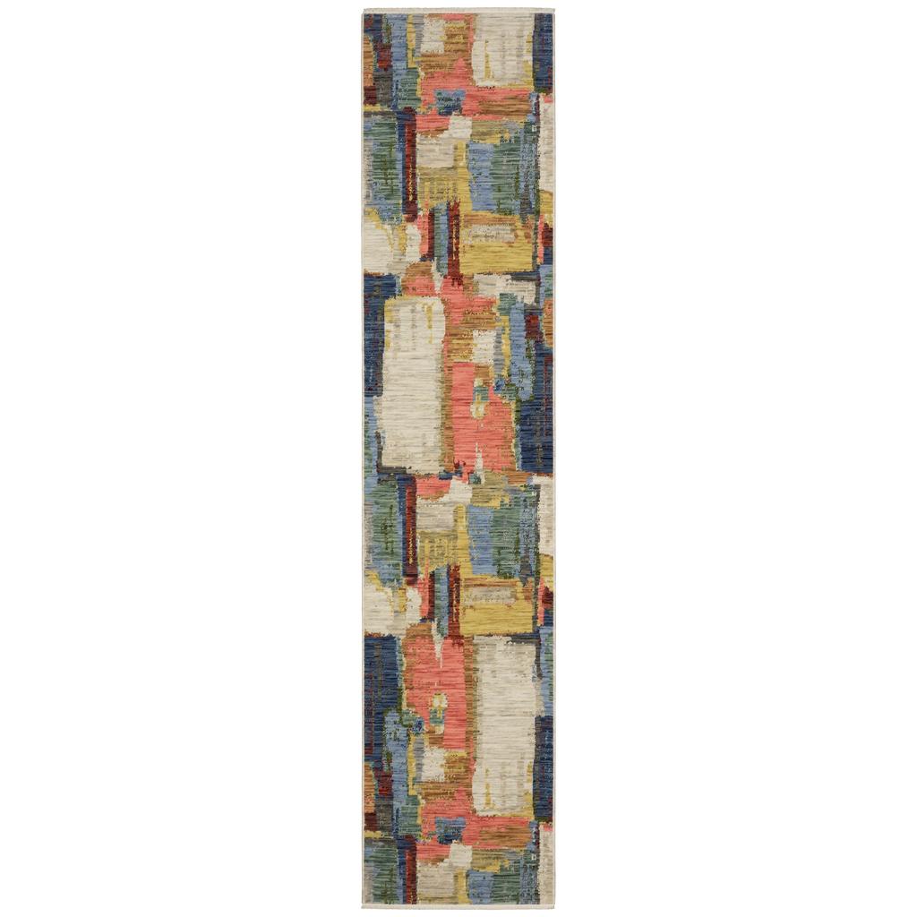 Oriental Weavers Soleri SOL02 Multi Rectangle Indoor Runner Abstract Pattern-