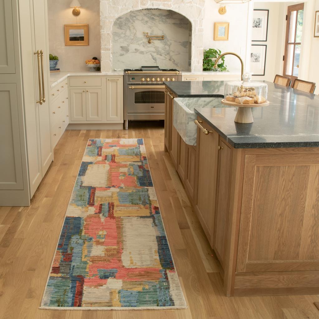 Oriental Weavers Soleri SOL02 Multi Rectangle Indoor Runner Abstract Pattern-