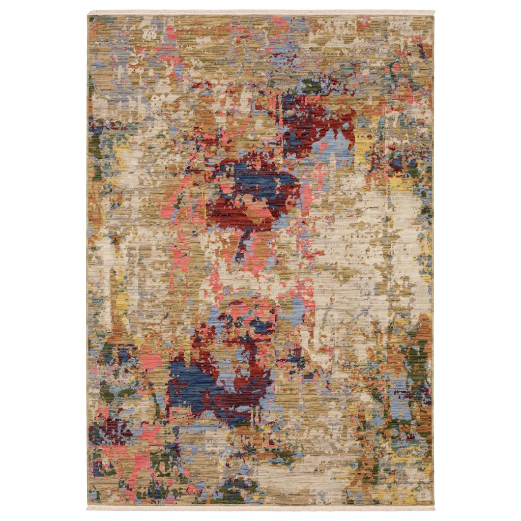 Oriental Weavers Soleri SOL06 Beige Rectangle Indoor Area Rug Abstract Pattern-