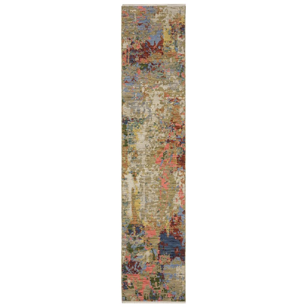 Oriental Weavers Soleri SOL06 Beige Rectangle Indoor Runner Abstract Pattern-