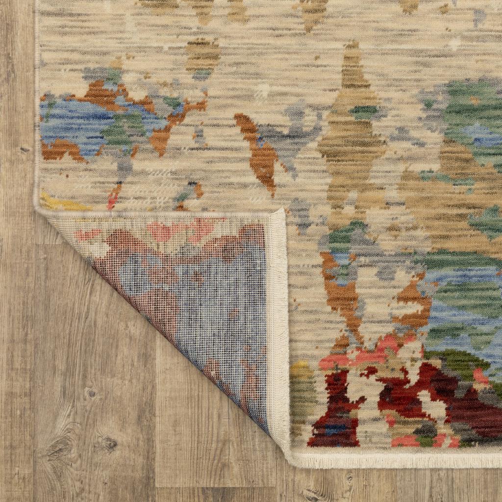 Oriental Weavers Soleri SOL09 Beige Rectangle Indoor Area Rug Abstract Pattern-