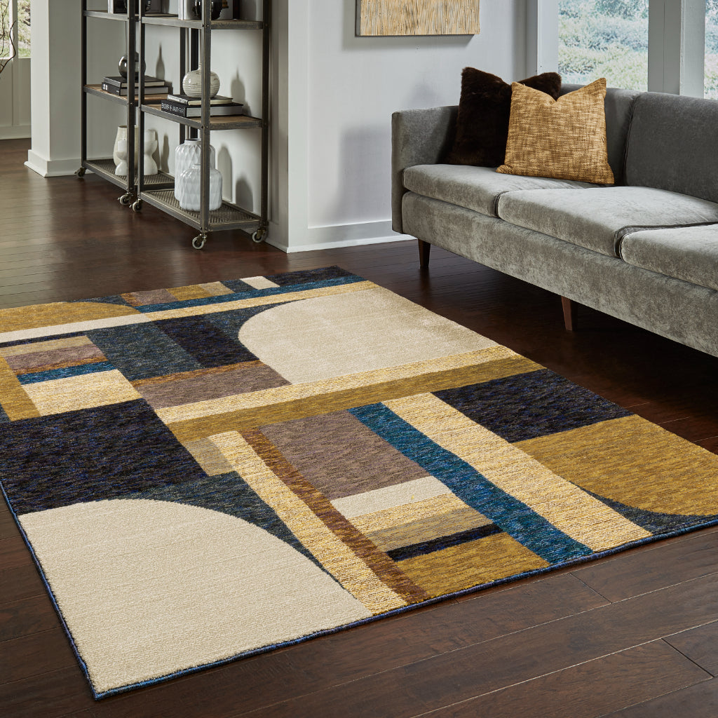 Oriental Weavers Strada STR01 Multicolor Rectangle Indoor Area Rug - Contemporary Stain Resistant Medium Pile Rug with Geometric Design-
